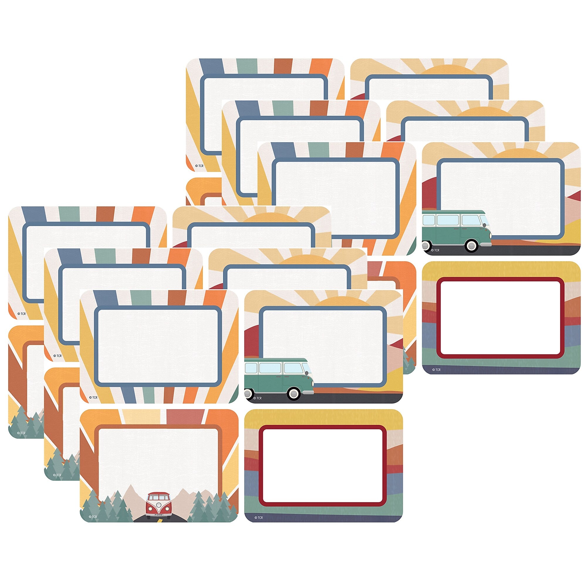 Teacher Created Resources Moving Mountains Road Trip School Name Tags, 3.5" x 2.5", 36/Pack, 6 Packs/Bundle (TCR9235-6)