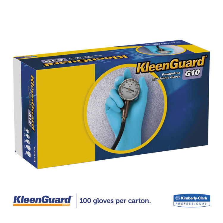 G10 Blue Nitrile Gloves, Powder-Free, X-Small, 6 mil Thick, 9.5" Long, Blue, 100/Box