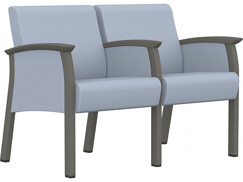 Global Primacare HT Vinyl Lowback Two-Seat Guest Chair, Blue (GC3622CA)