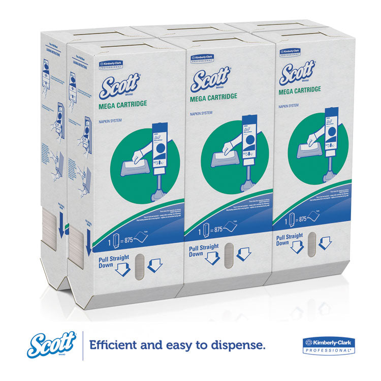 Megacartridge Napkins, 1-Ply, 8 2/5 X 6 1/2, White, 875/pack, 6 Packs/carton