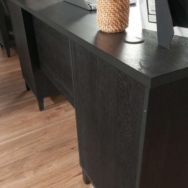 Sauder Tiffin Line 60"W Double Pedestal Desk, Raven Oak (433266)