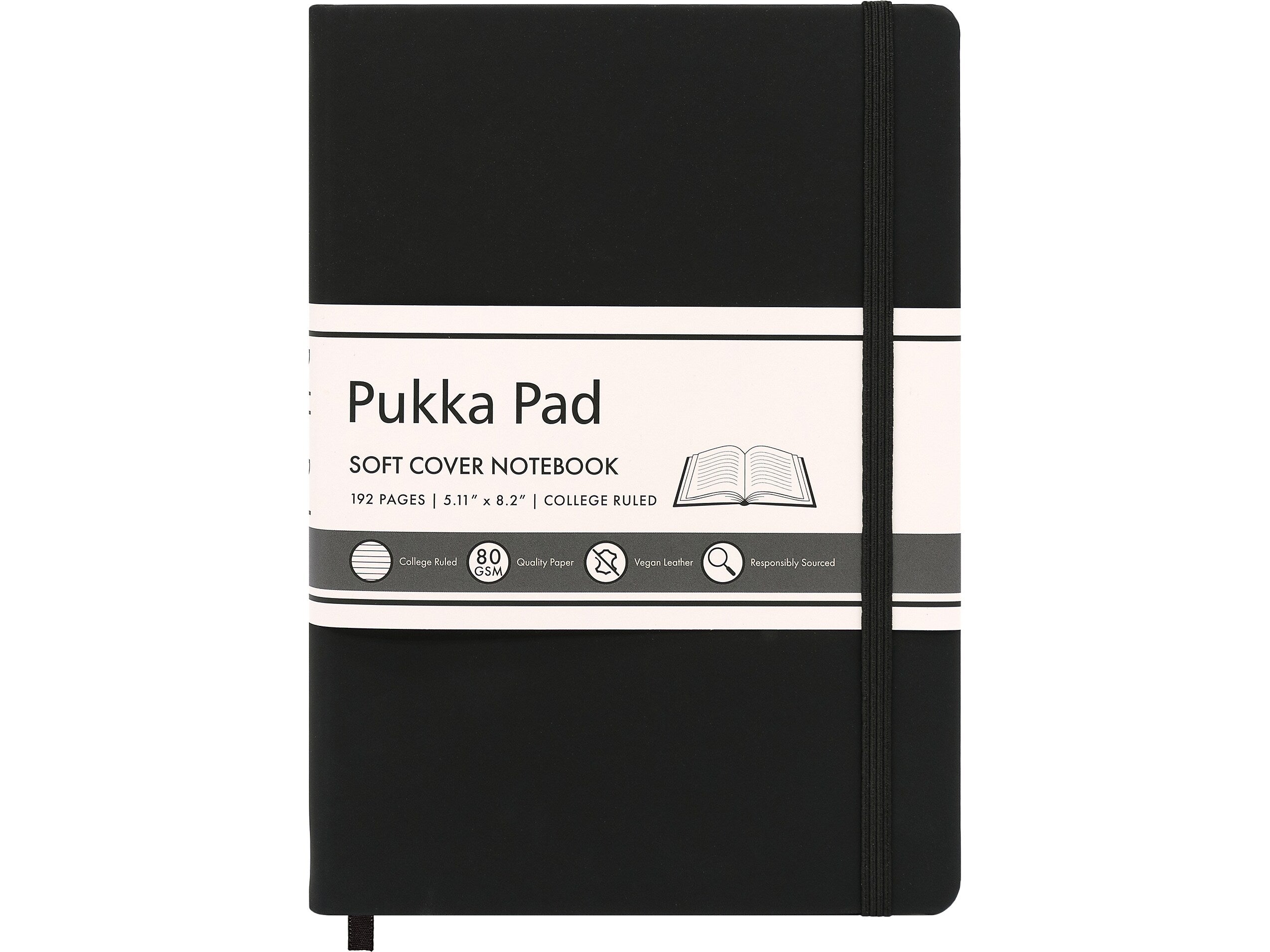 Pukka Pad Professional Notebook, 5.11" x 8.2", College-Ruled, 96 Sheets, Black, 3/Pack (9940-SIG(3))
