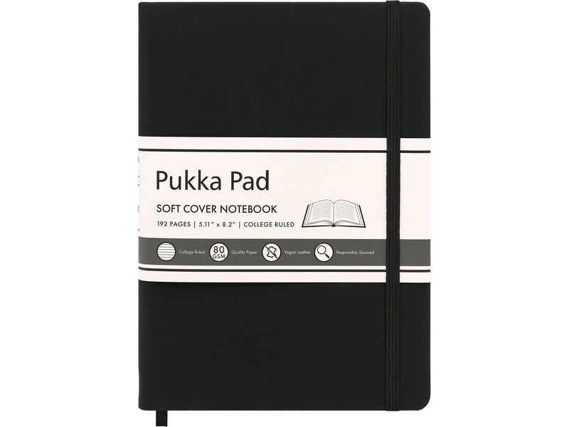 Pukka Pad Professional Notebook, 5.11" x 8.2", College-Ruled, 96 Sheets, Black, 3/Pack (9940-SIG(3))