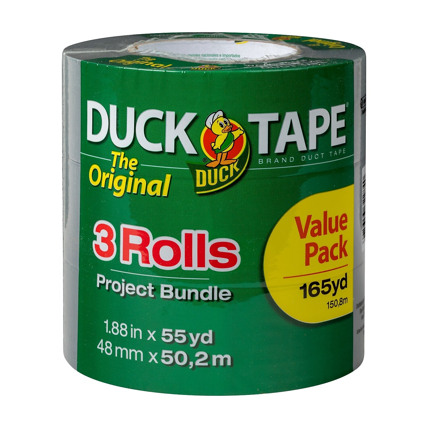 Duck Tape The Original Duct Tape, 1.88" x 55 yds., Silver, 3 Pack (241640)
