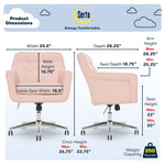 Serta Style Ashland Fabric Swivel Computer and Desk Chair, Blush Pink (47140C)