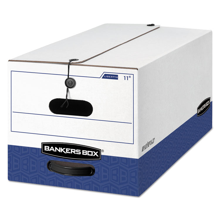Liberty Heavy-Duty Strength Storage Boxes, Letter Files, 12.25" X 24.13" X 10.75", White/blue, 12/carton