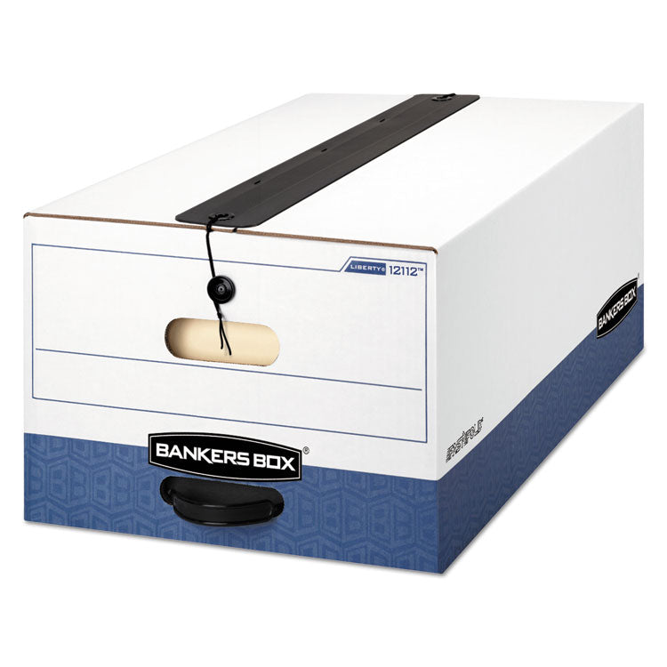 Liberty Plus Heavy-Duty Strength Storage Boxes, Legal Files, 15.25" X 24.13" X 10.75", White/blue, 12/carton