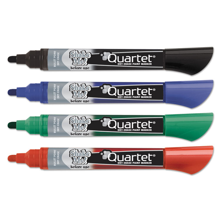 Premium Glass Board Dry Erase Marker, Broad Bullet Tip, Assorted Colors, 4/pack