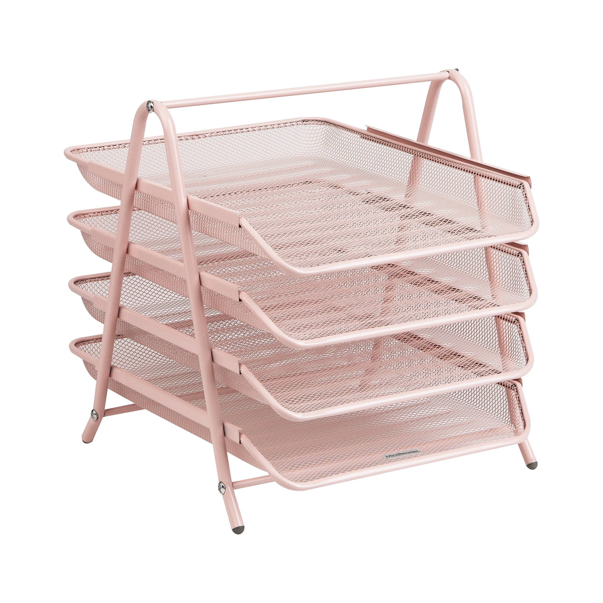 Mind Reader Metal Mesh Front Loading Letter Tray, Letter/Legal Size, Pink (4TPAPER-PNK)