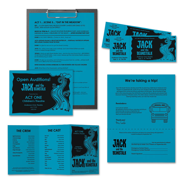 Color Paper, 24 lb Bond Weight, 8.5 x 11, Celestial Blue, 500 Sheets/Ream