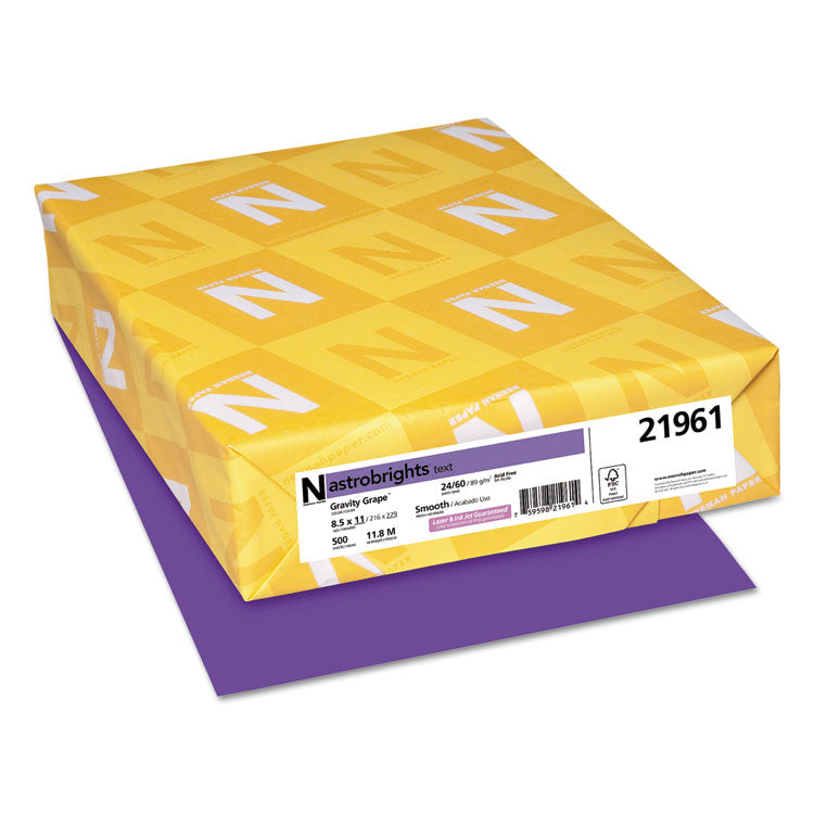 Color Paper, 24 lb Bond Weight, 8.5 x 11, Gravity Grape, 500/Ream
