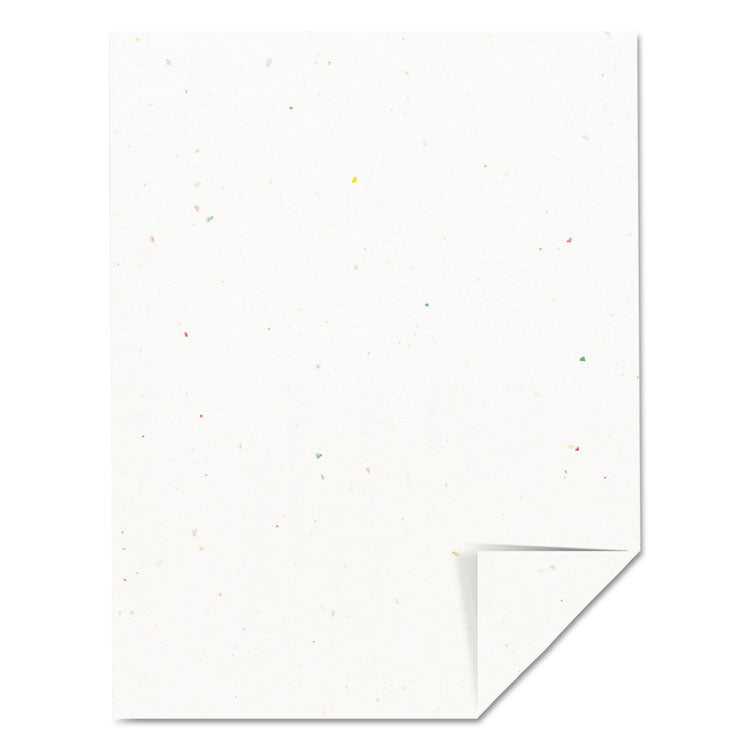 Color Cardstock, 65 lb Cover Weight, 8.5 x 11, Stardust Flecked White, 250/Pack