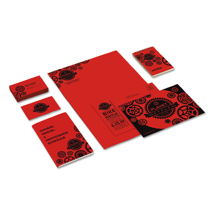 Color Cardstock, 65 lb Cover Weight, 8.5 x 11, Re-Entry Red, 250/Pack