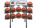 Champion Sports Pro 3-Tier Basketball Rack, Silver/White (CBR15)