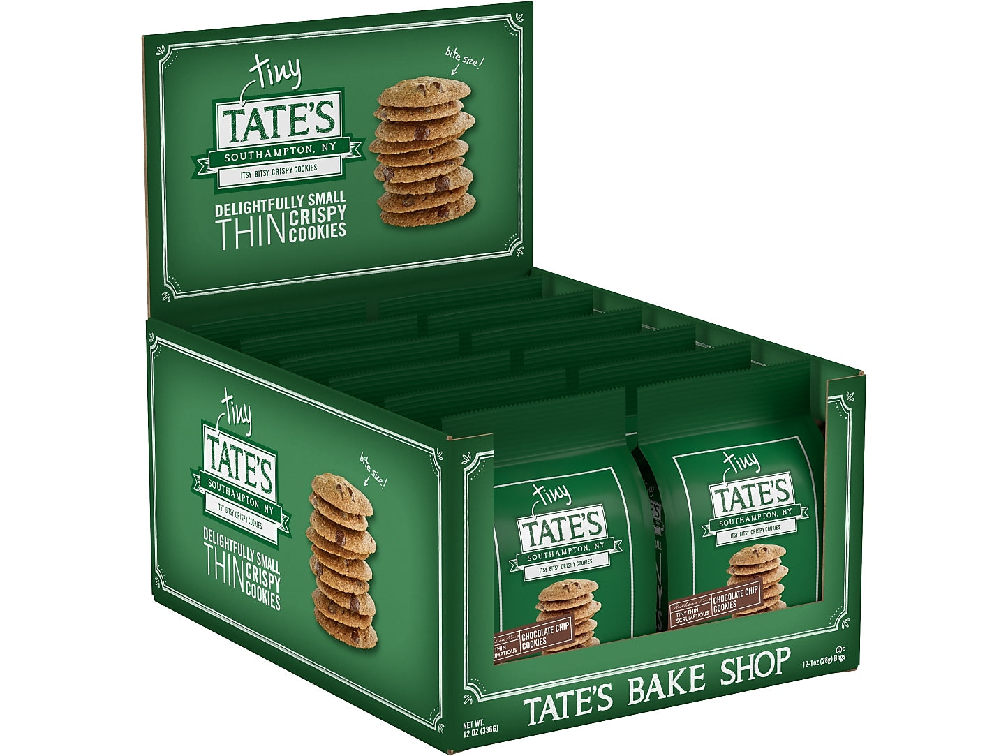 Tates Bake Shop Tiny Tate's Chocolate Chip Cookies, 1 oz., 24/Carton (TBS00164)