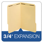 Top Tab Fastener Folder, 0.75" Expansion, 2 Fasteners, Legal Size, Manila Exterior, 50/Box