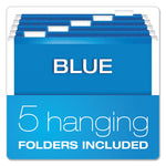 Desktop File With Hanging Folders, Letter Size, 6" Long, Blue