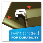 Extra Capacity Reinforced Hanging File Folders with Box Bottom, 2" Capacity, Letter Size, 1/5-Cut Tabs, Green, 25/Box