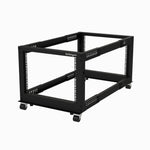 StarTech.com 4-Post Mobile Open Frame 8U Server Rack, Black, (4POSTRACK8U)