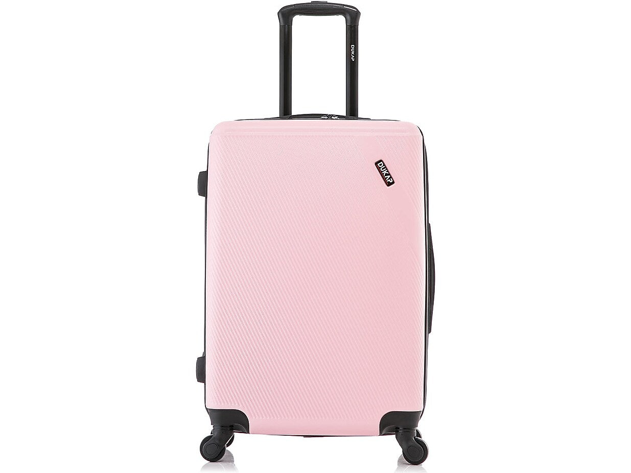 DUKAP Discovery 24" Hardside Suitcase, 4-Wheeled Spinner, TSA Checkpoint Friendly, Pink (DKDIS00M-PNK)