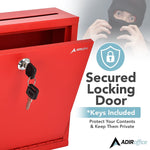 AdirOffice Steel Multipurpose Interoffice Mailbox Drop Box, Large, Red (631-03-RED-PKG)
