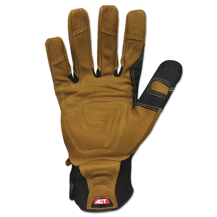 Ranchworx Leather Gloves, EN388: 2123, 12.25" Long, X-Large, Black/Tan, Pair
