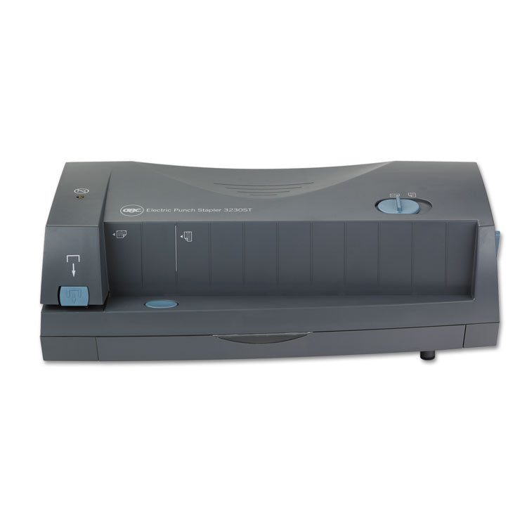24-Sheet 3230 Electric Two- To Three-Hole Adjustable Punch, 9/32" Holes, Gray