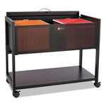 Locking Top Mobile Tub File, Metal, 1 Shelf, 1 Bin, 33.25" x 17" x 27", Black