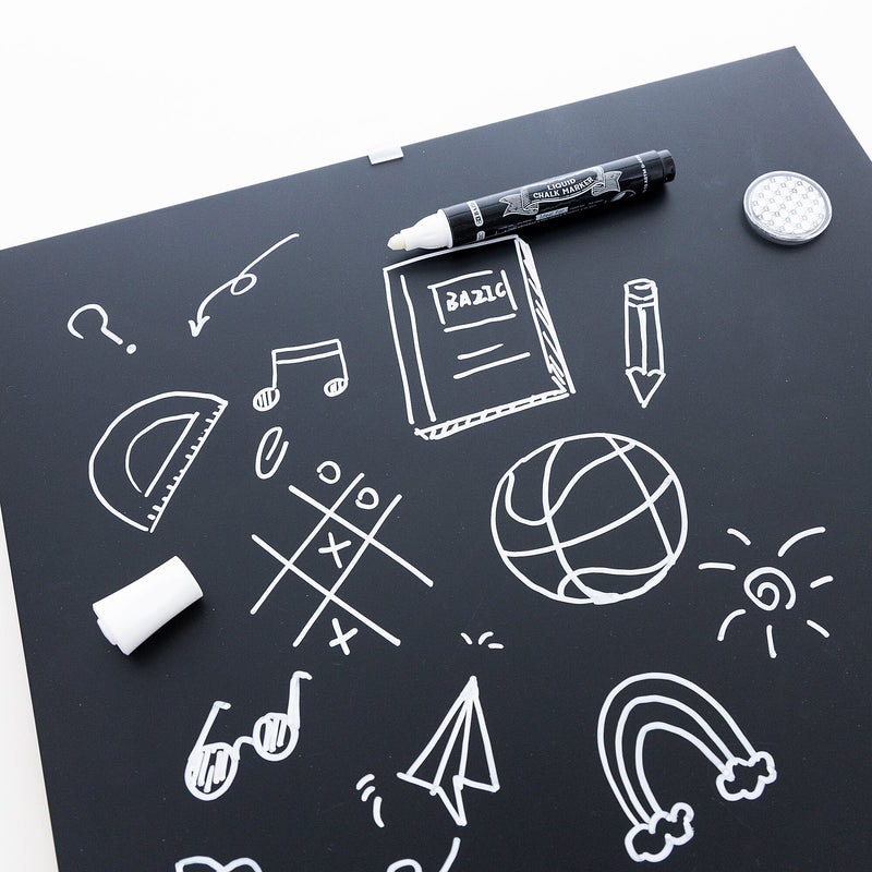 BAZIC Products CUBIX Frameless Magnetic Chalkboard, 14" x 14", Chalk Marker & Magnet (BAZ6049)