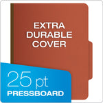 Pendaflex Moisture Resistant Heavy Duty Classification Folder, 2-Dividers, 2" Expansion, Letter Size, Brick Red, 10/Box (1257R)