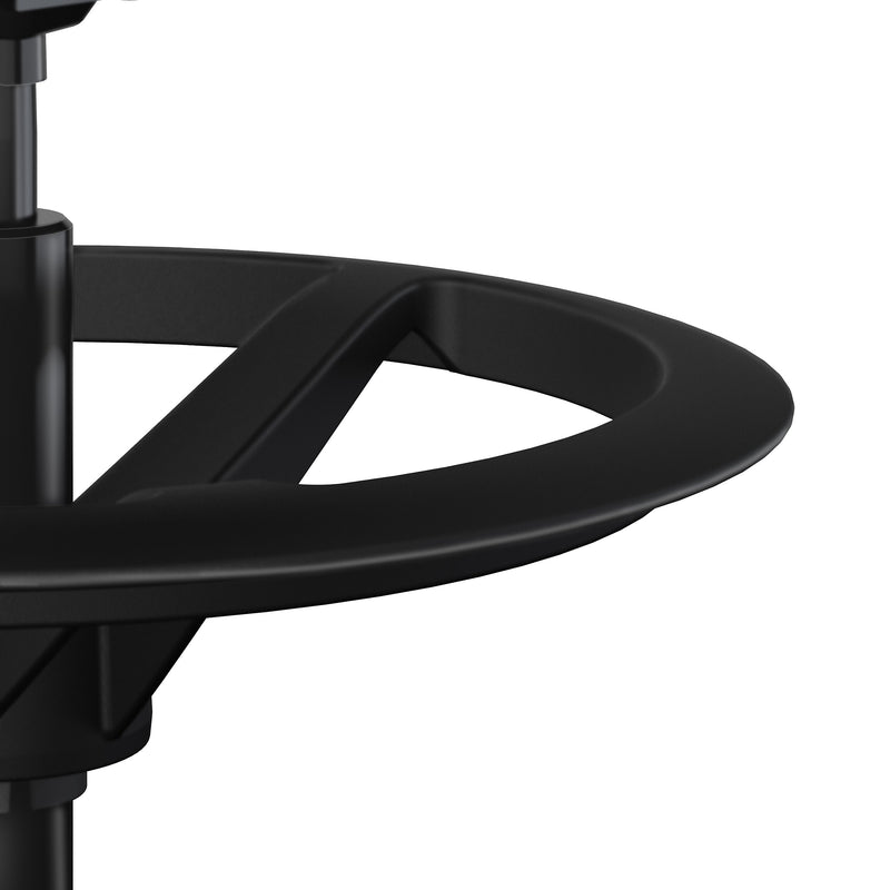 HON Ignition 2.0 ReActiv Back Vinyl Task Stool with Footrest and Lumbar Support, Black/Gray (HITSRA.S0.A.H.0S.SX39.BL.SB.T)