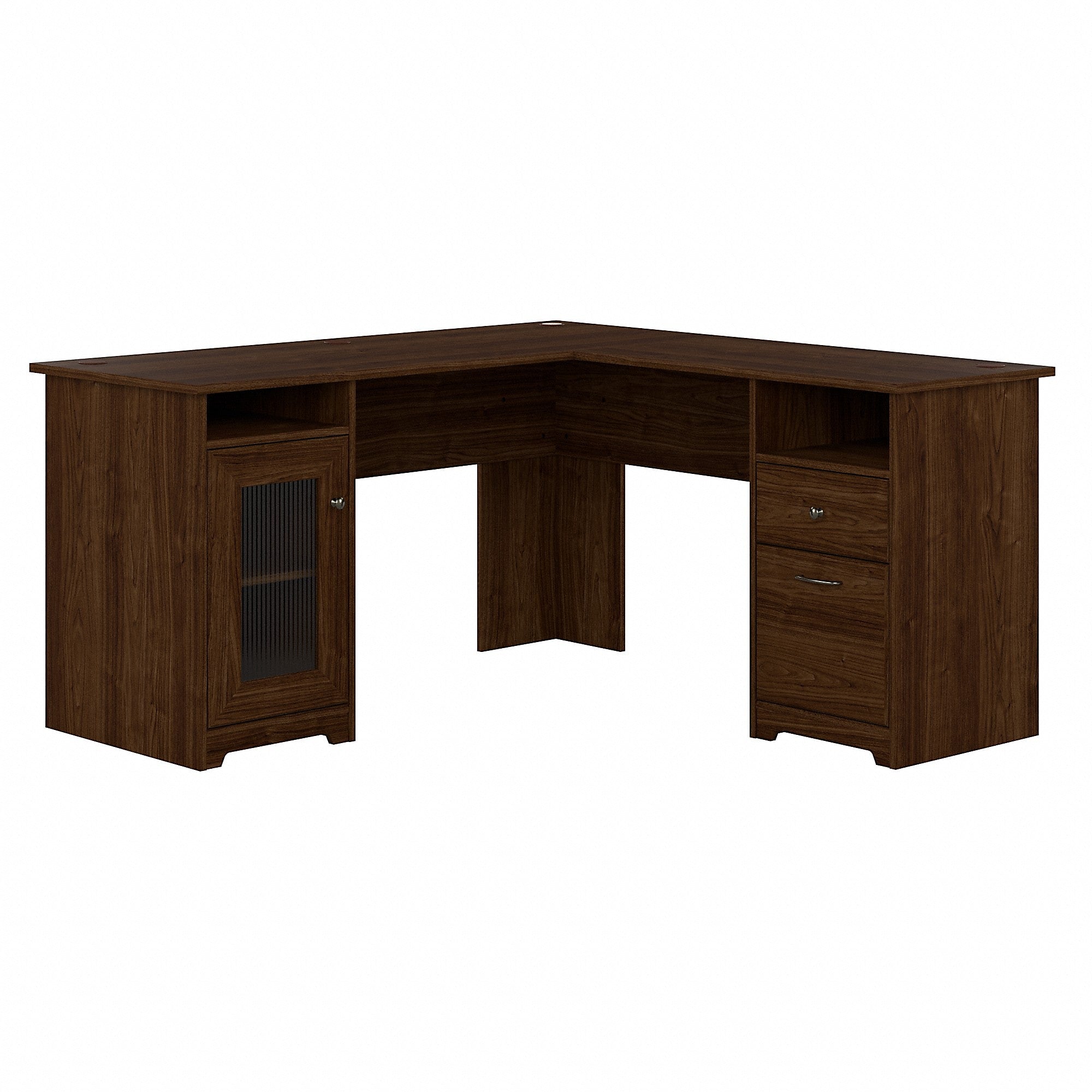 Bush Furniture Cabot 60"W L Shaped Computer Desk, Modern Walnut (WC31030-03K)