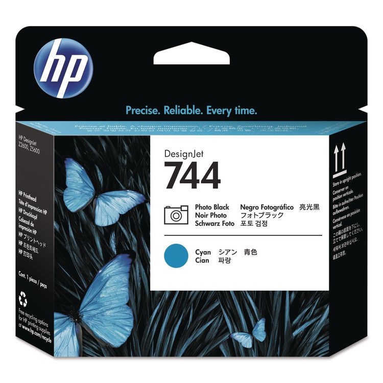 HP 744 (F9J86ACT) Cyan/Photo Black Printhead, 24/Carton