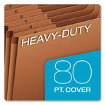 Heavy-Duty Open-Top Expanding Stadium File, 21 Sections, 1/3-Cut Tabs, Legal Size, Redrope