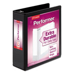 Performer Clearvue Slant-D Ring Binder, 3 Rings, 3" Capacity, 11 X 8.5, Black