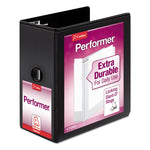 Performer Clearvue Slant-D Ring Binder, 3 Rings, 5" Capacity, 11 X 8.5, Black