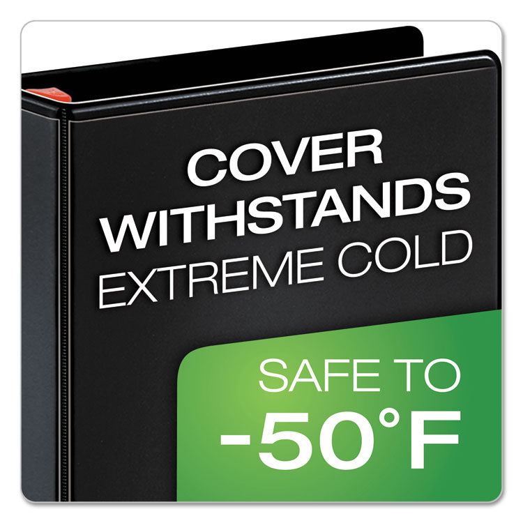 XtraLife ClearVue Non-Stick Slant-D Ring Binder, 3 Rings, 3" Capacity, 11 x 8.5, Black