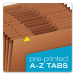 Heavy-Duty Open-Top Expanding Stadium File, 21 Sections, 1/3-Cut Tabs, Legal Size, Redrope