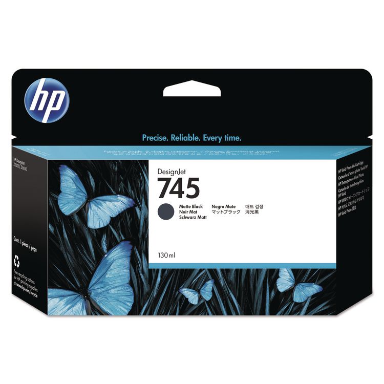 HP 745, (F9J99A) Matte Black Original Ink Cartridge, 20/Carton
