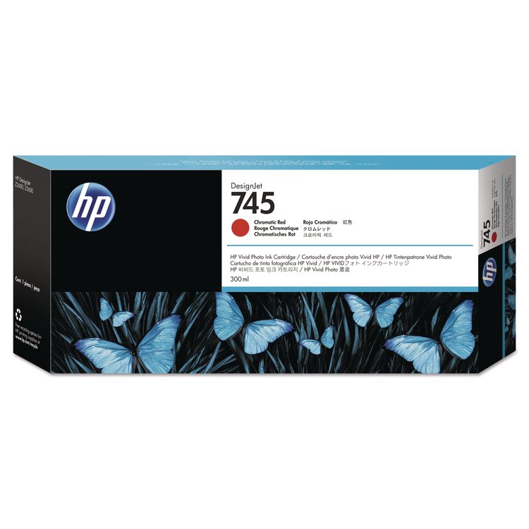 HP 745, (F9K06A) Chromatic Red Original Ink Cartridge, 5/Carton