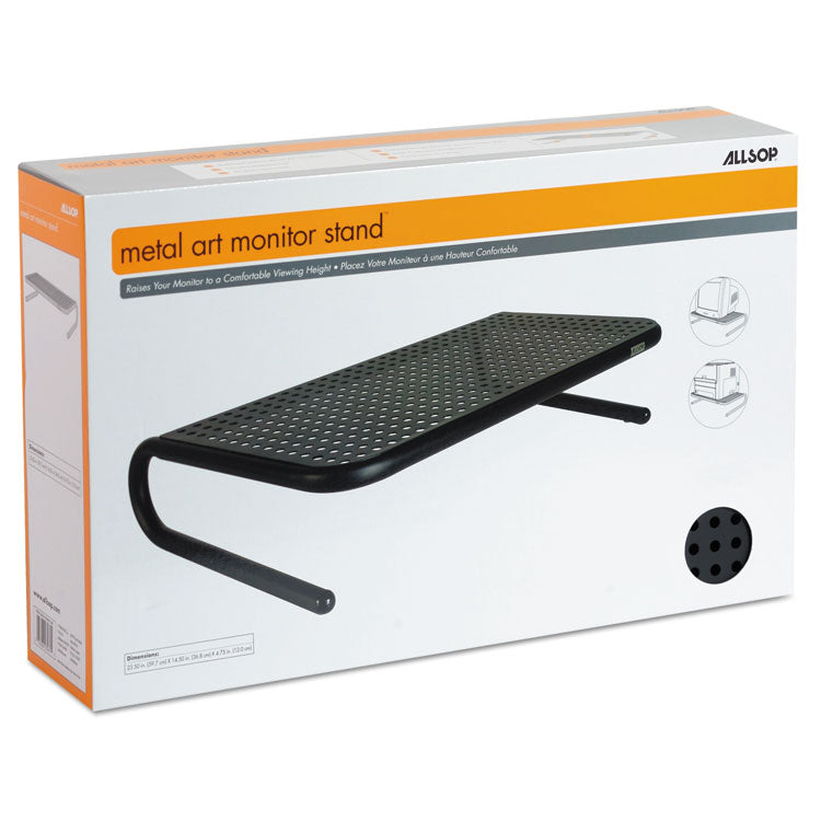 Metal Art Monitor Stand, 19" X 12.5" X 5.25", Black, Supports 30 Lbs