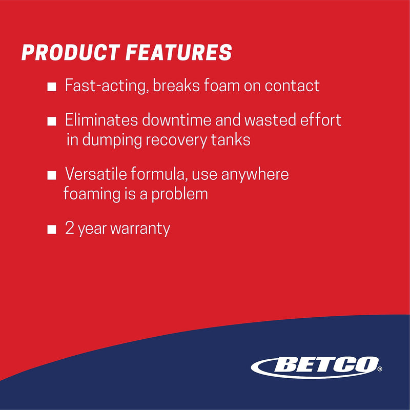 Betco FiberPRO Foam Control Carpet Liquid Defoamer, Fresh Scent, 128 oz., 4/Carton (4030400)