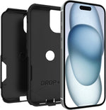 OtterBox Commuter MagSafe Rugged Case for iPhone 13/14/15, Shock Absorbing, Black (77-92606)