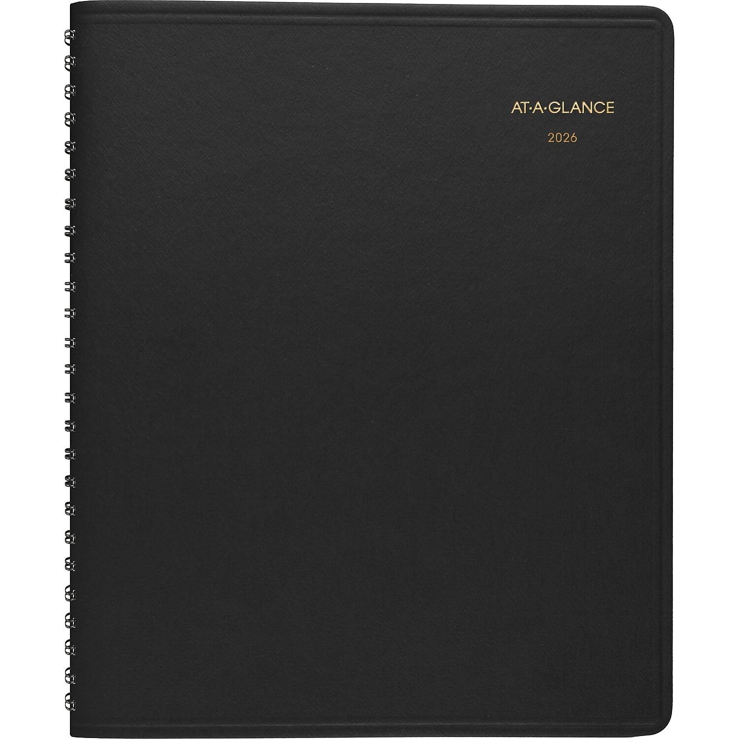 2026 AT-A-GLANCE 8" x 8.75" Monthly Planner, Faux Leather Cover, Black (70-120-05-26)