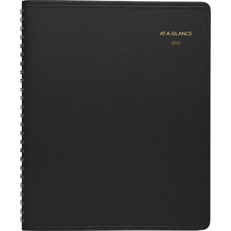 2026 AT-A-GLANCE 8" x 8.75" Monthly Planner, Faux Leather Cover, Black (70-120-05-26)