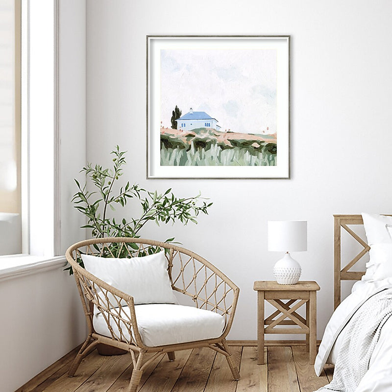 Amanti Art House on a Hill II by Emma Scarvey Wood Framed Wall Art Print, 33" x 33" (A42675543143)