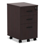 Alera® Valencia 3-Drawer Mobile Pedestal File Cabinet , Mahogany , Letter/Legal (VA572816MY)