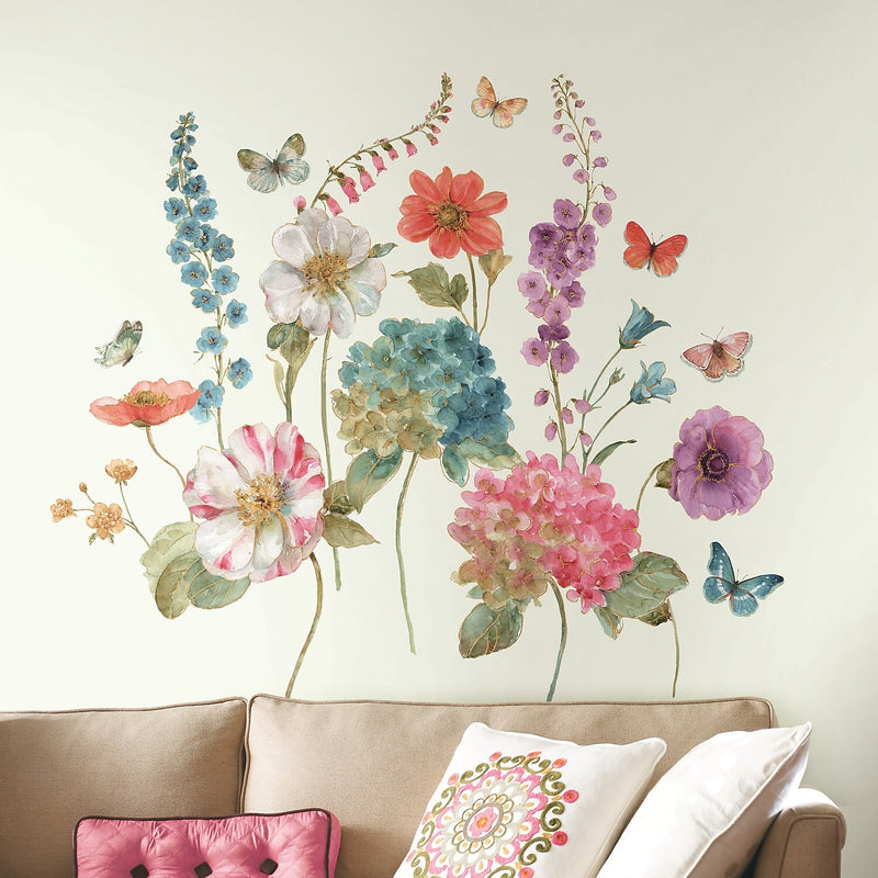 York Wallcoverings Lisa Audit Garden Flowers Giant Wall Decals, Botanical (RMK3261GM)