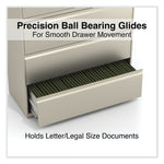 Alera 5-Drawer Lateral File Cabinet, Letter/Legal Size, Lockable, 67.63"H x 42"W x 18.63"D, Putty (ALEHLF4267PY)