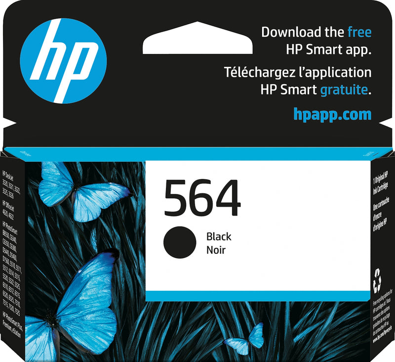 HP 564 Black Standard Yield Ink Cartridge, Prints Up to 250 Pages (CB316WN#140)